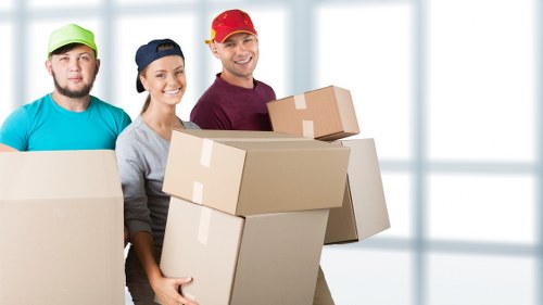 Boxes and furniture prepared for a Towerhill relocation